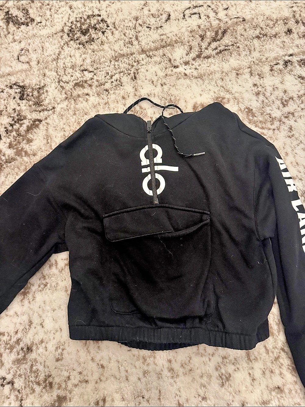 Alo Black Quarter-Zip Pullover Size XS Like New